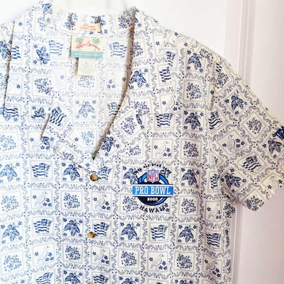 Reyn Spooner NFL Pro Bowl 2008 Hawaii Shirt Large - Picture 3 of 9